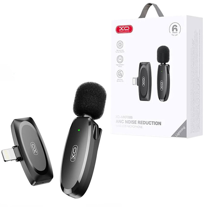 میکروفون یقه ای بی سیم XO Lightning مدل MKF08B – مشکی