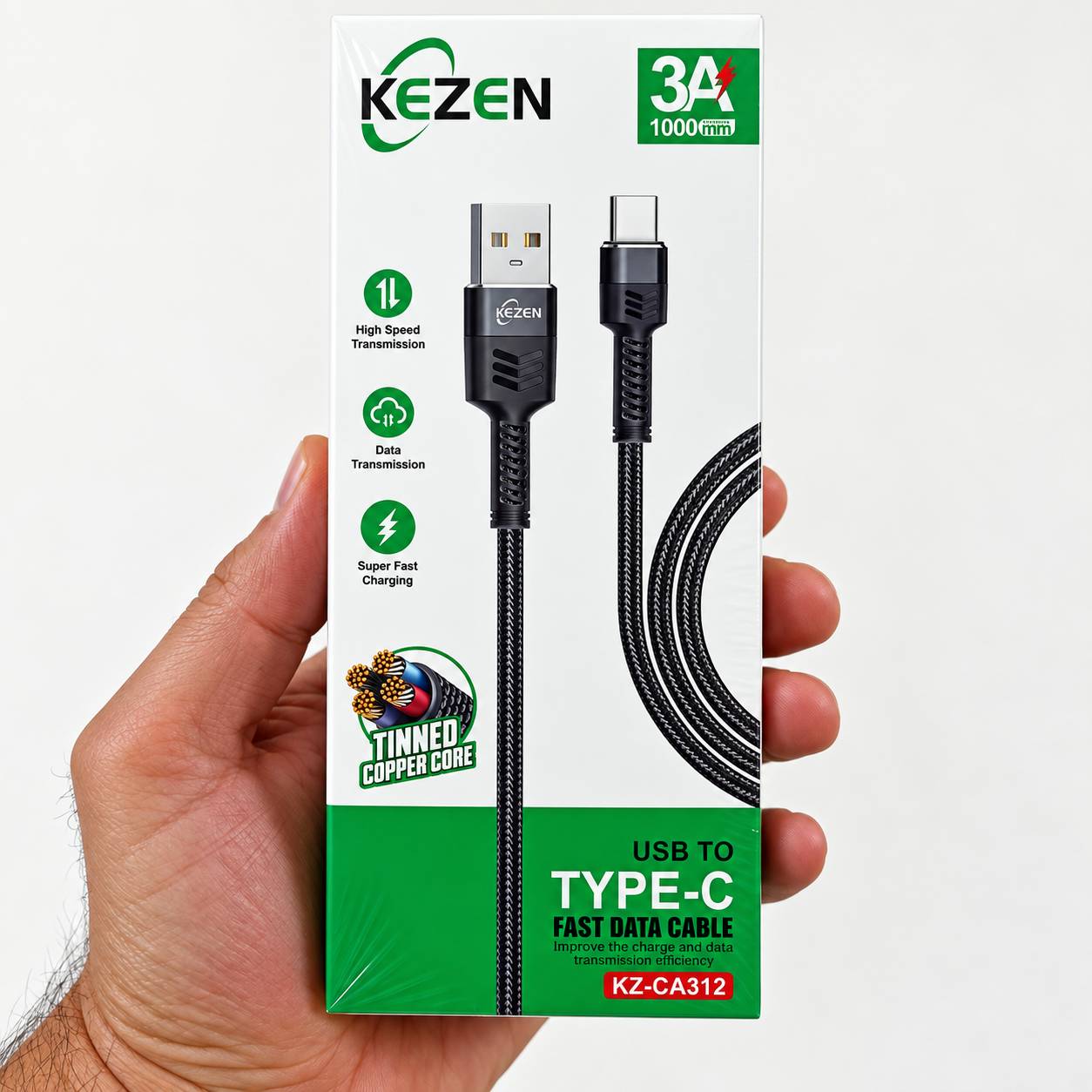 کابل تایپ سی کنفی 3 آمپر کزن مدل KZ-CA312